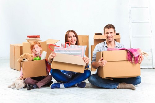 Recycling and sustainability scene with sorted packing materials and reusable items