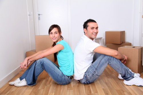 Loading boxes and furniture into a removal van in Battersea