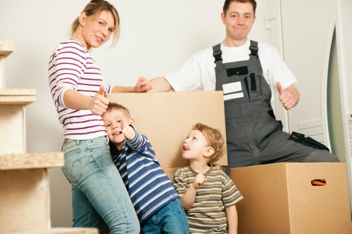 Office relocation in Battersea with desks and equipment being moved safely